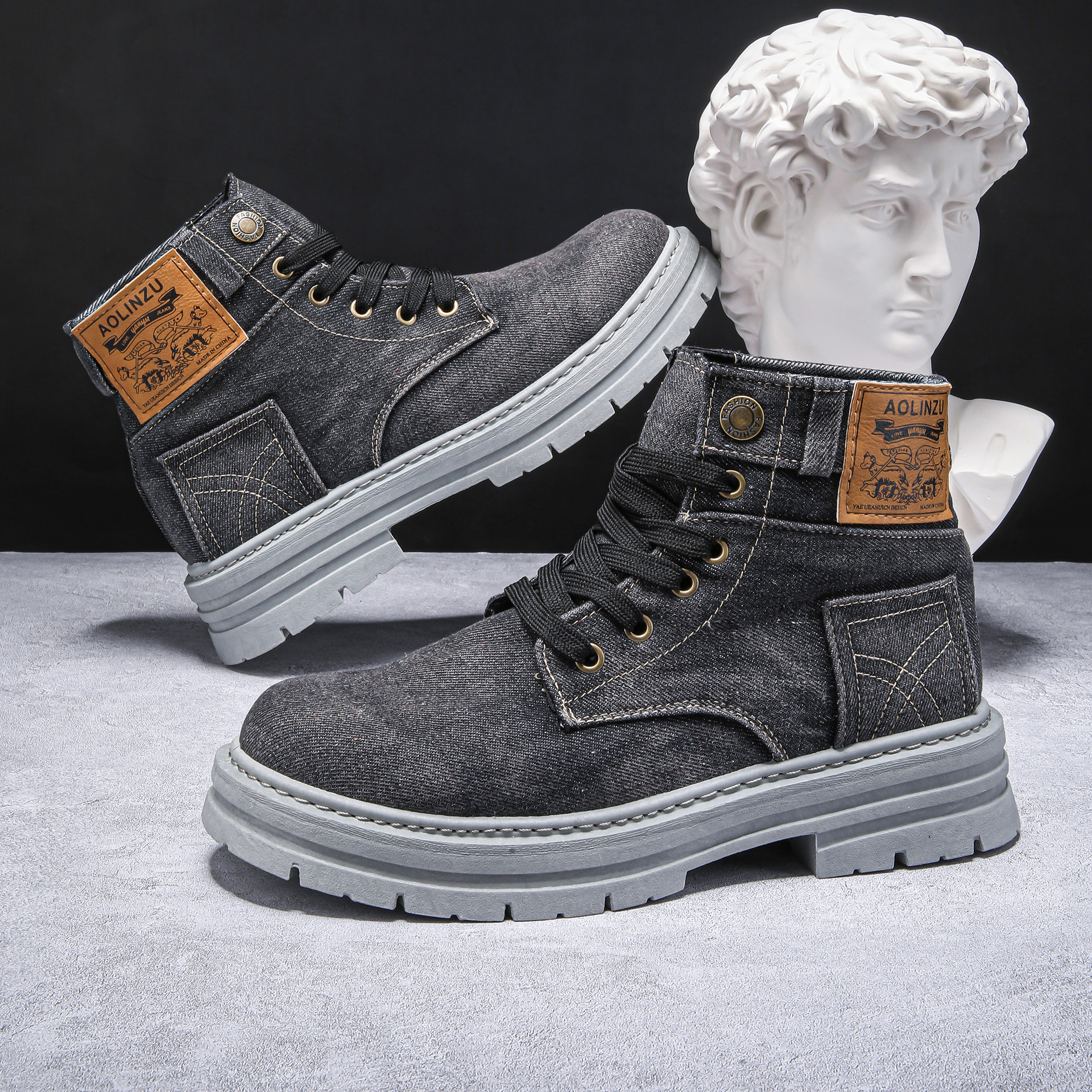 High-top Board Shoe Denim Casual foto 3