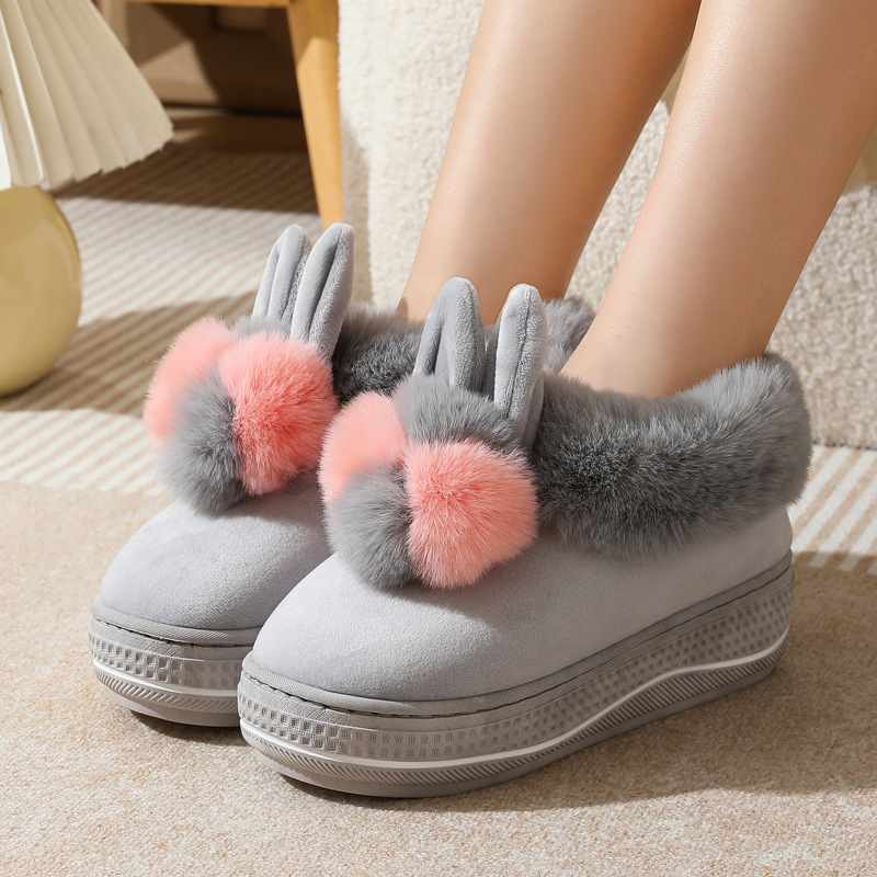 Winter High Heel Thick-soled Cotton Slippers foto 2