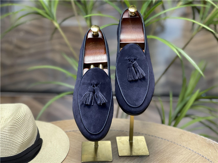Fashion Retro British Beanie Shoes Men's Tassel Slip-on foto 4