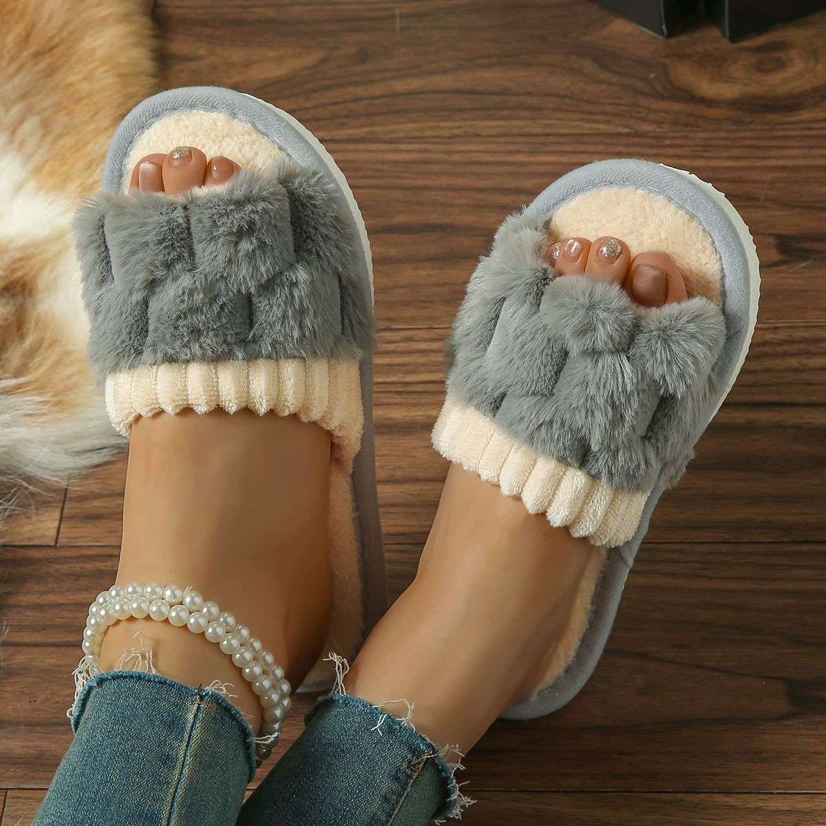 Womens Flat-soled Cotton Outdoor Slippers foto 5