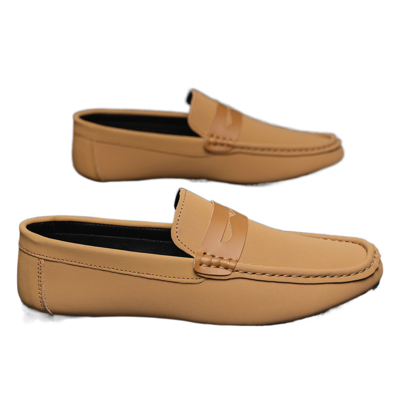 Men's Fall Korean Trend Casual Soft Leather Shoes All-matching Slip-on