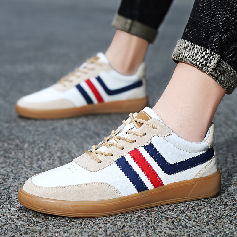 Mens Leather Sneakers With Built-In Height-Boosting Insoles And Tendon-Style Rubber Soles foto 5