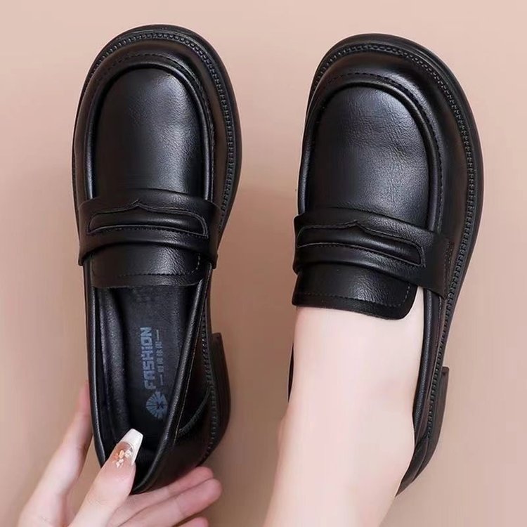 Soft-soled Non-slip Flat Soft-leather Loafersslip-on Style foto 4