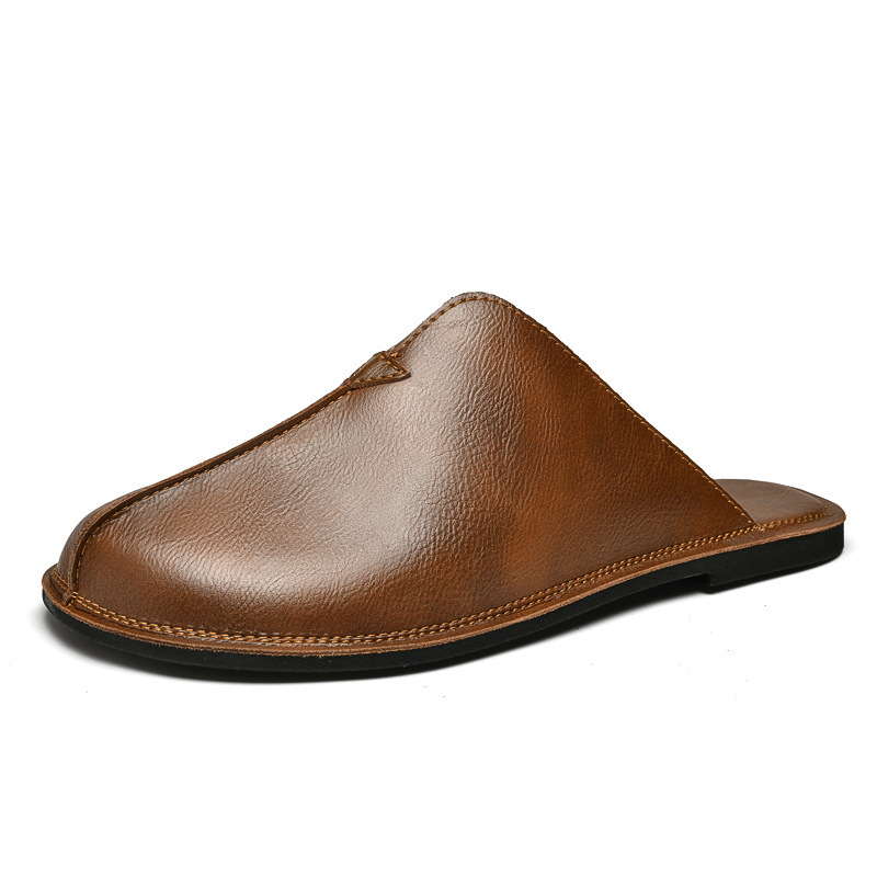 Men's Retro Easy Matching Lazy Flat Beach Slippers foto 4