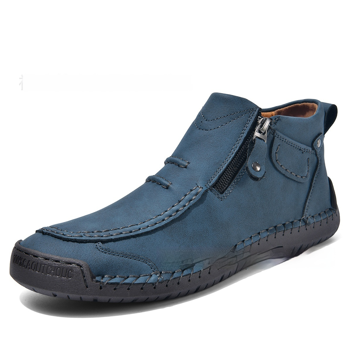Men's Flats Ankle Boots Fashion Casual Side-zipper Boot Temperament Commuter Shoes foto 4