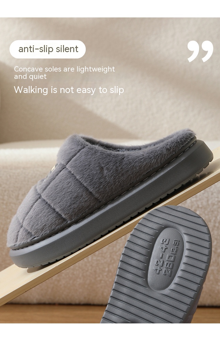 Men's Cotton Winter Household Woolen Thick Bottom And Warm Keeping Slippers foto 3