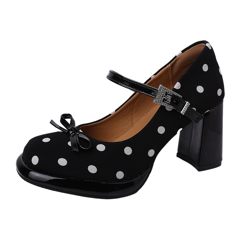 Winter Chunky-heel Thick-soled Slingback Chanel-style High Heels