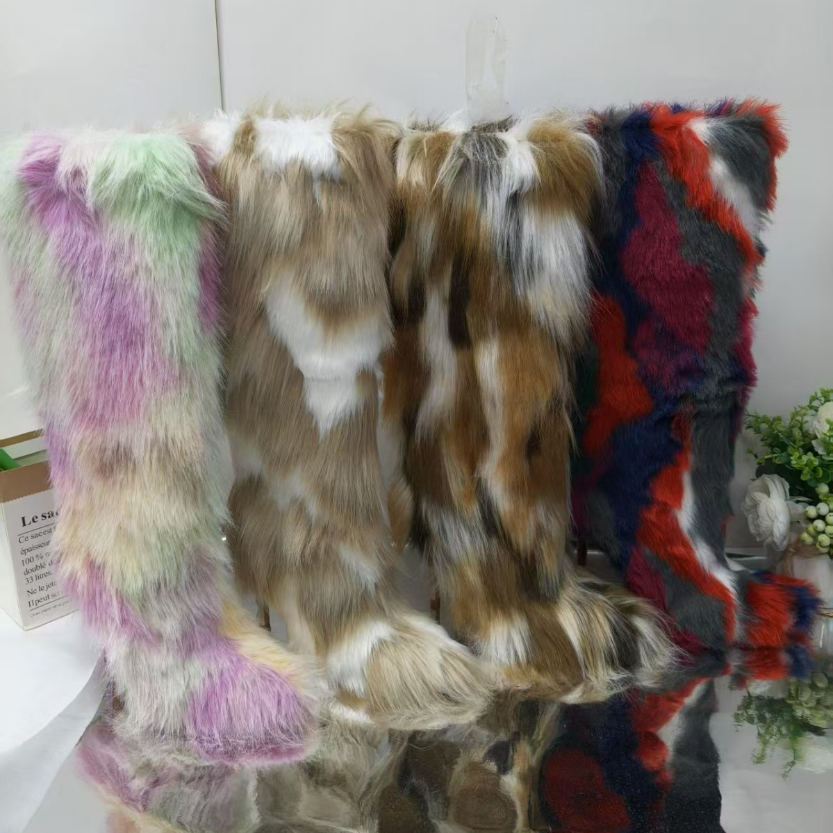 High Heel Fur Boots Fur Boots High Tube Stiletto Heel Fur Boots foto 4