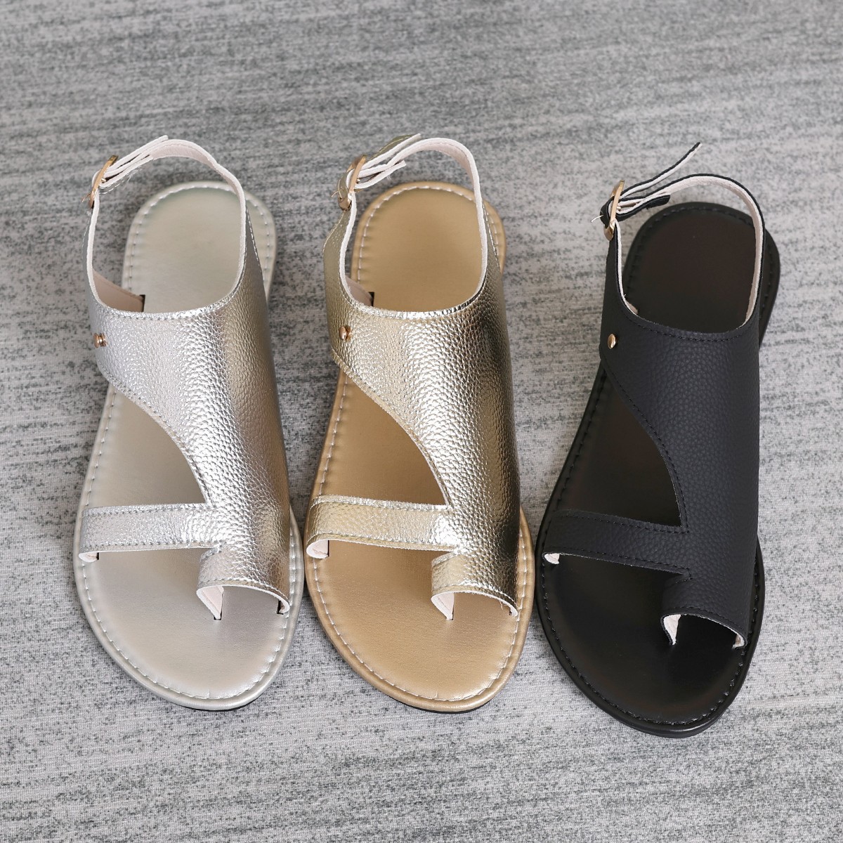 Women's Fashion Plus-Size Flat Closed-Toe Sandals foto 5