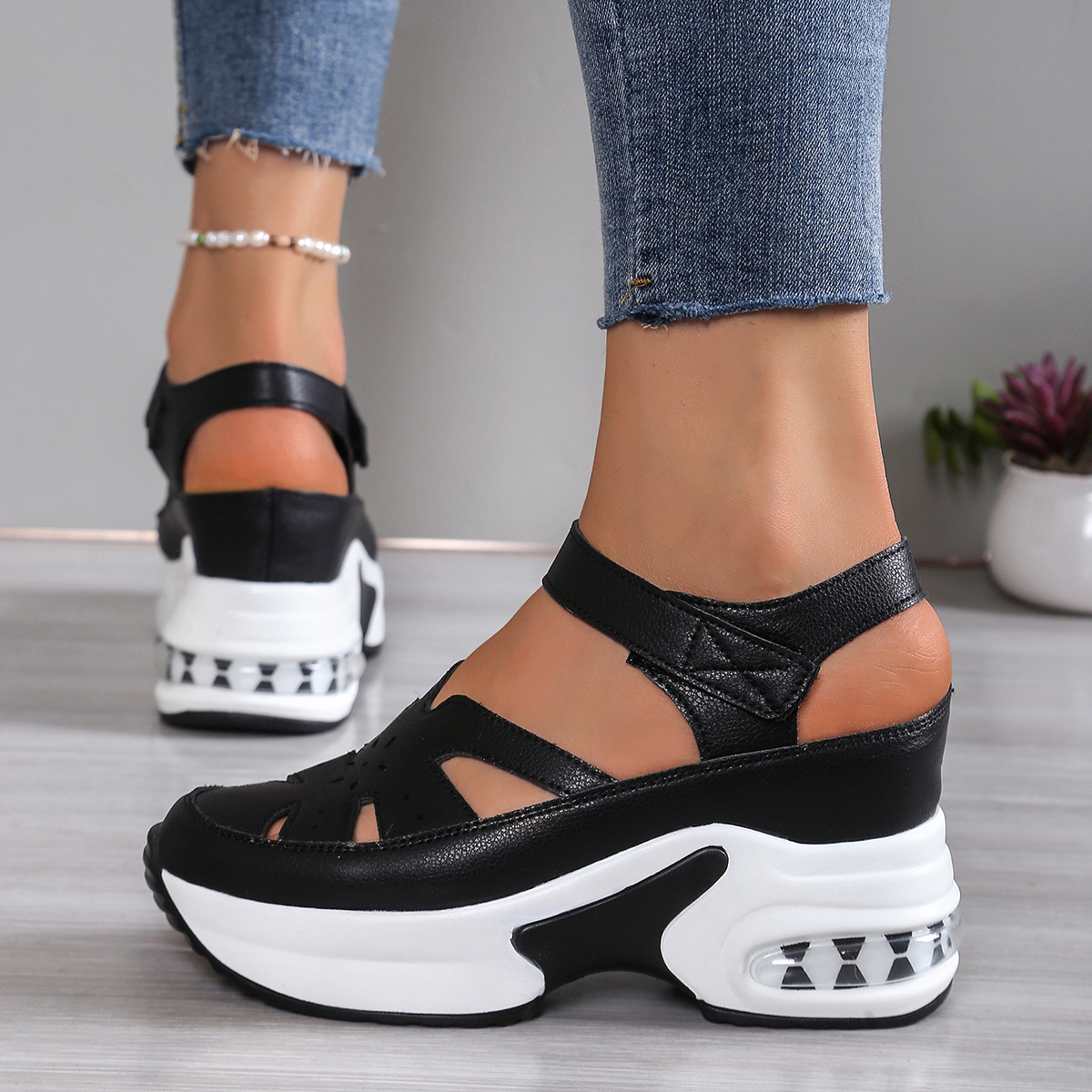Women's Platform Thick Sole Hollow-out Sandals foto 3