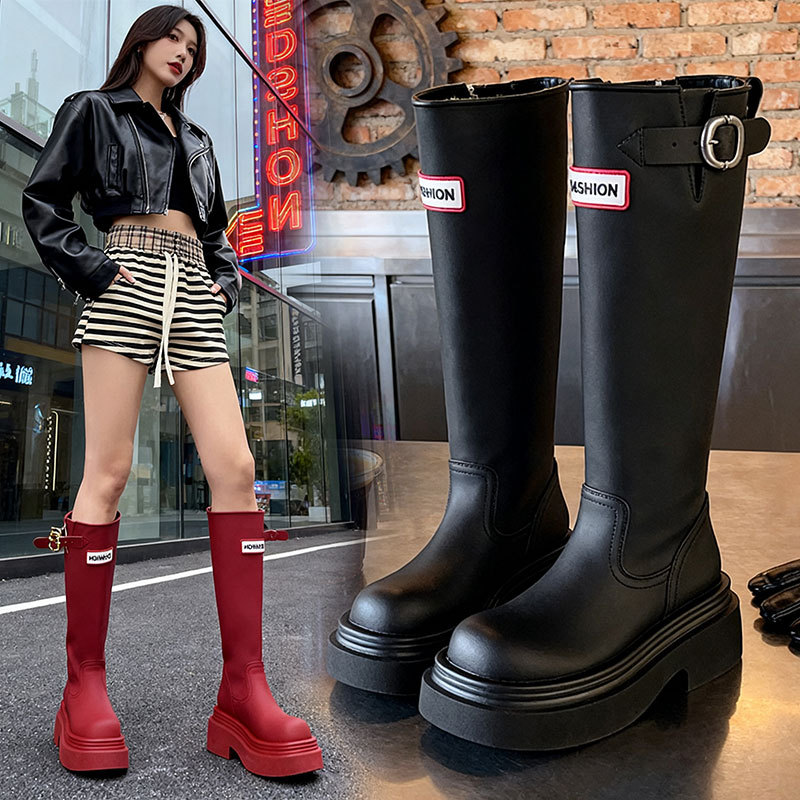 British Style All-match Slimming Thick Bottom Increased By Knight Boots foto 5