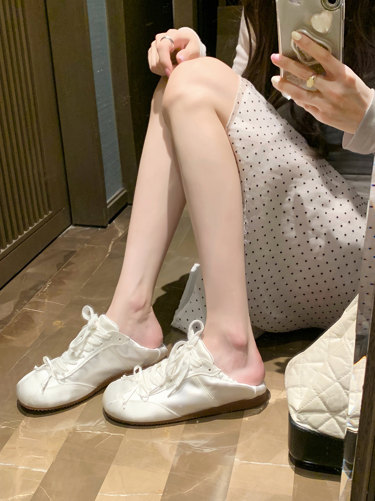 Ballet Style Sweet Girl Round Head Satin Sports Board Shoes foto 5