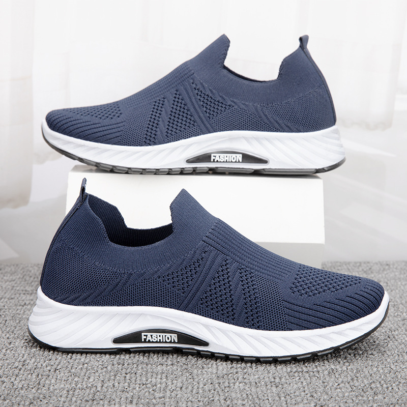 Casual Slip-on Mesh Sports Shoes Flying Woven Soft Running Walking Shoes Men foto 5