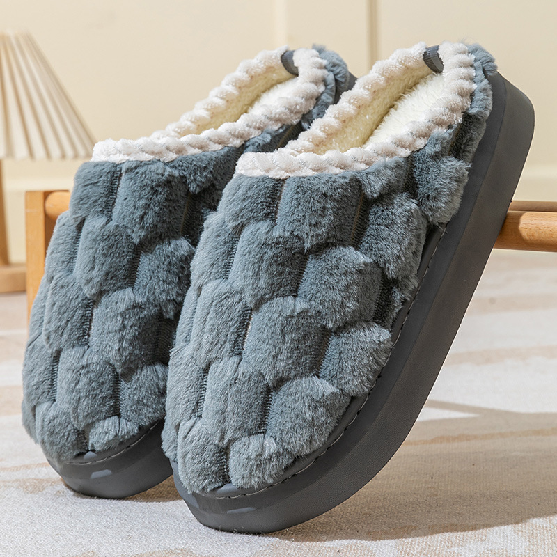 Women's Indoor Non-slip Thick Bottom And Warm Keeping Cotton Slippers foto 3
