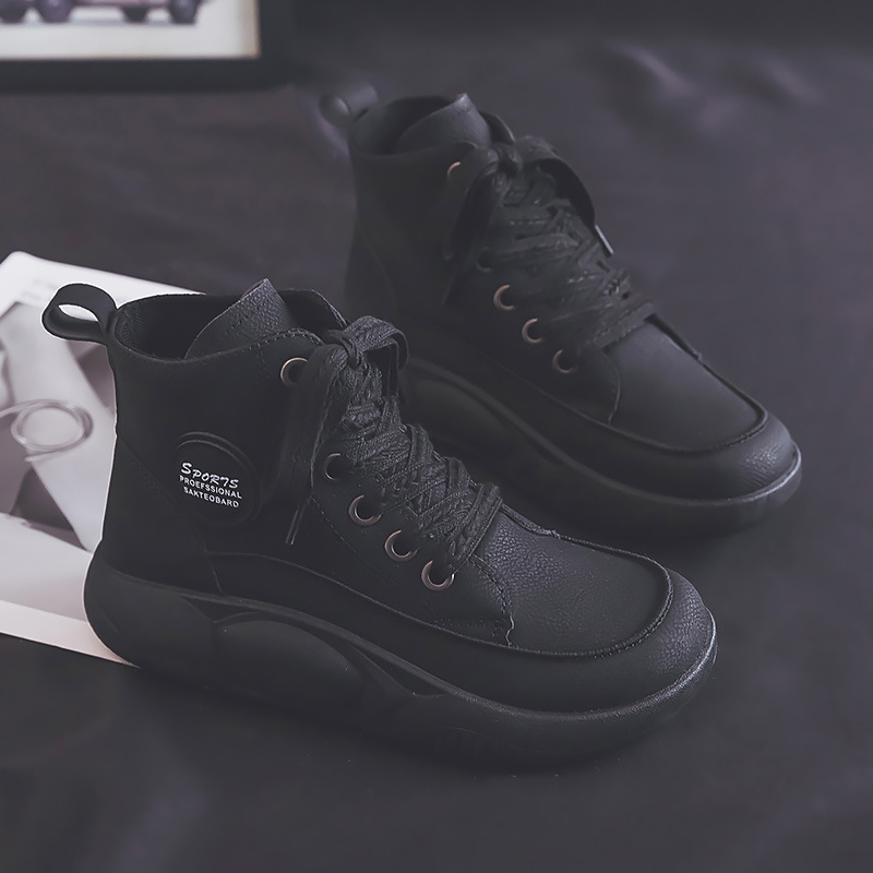 Vintage Martin Boots Women's Leather Ugly And Cute Big Toe Fashionable Mid-top Breathable Casual Shoes foto 3
