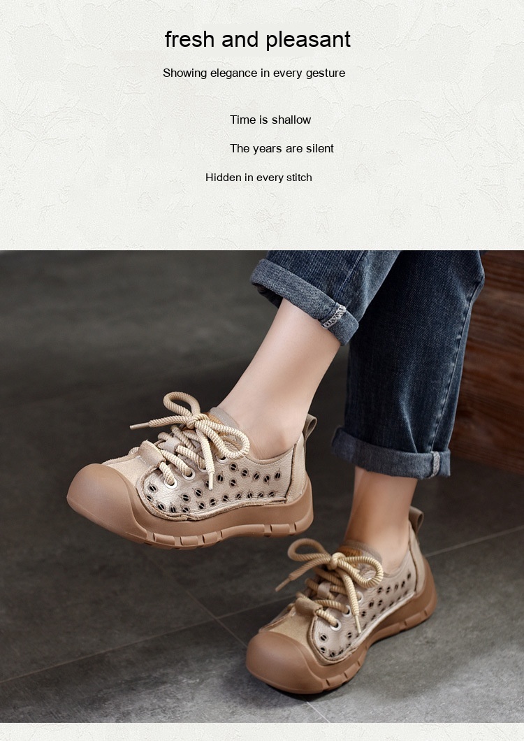 Flat Heel Retro Spring And Summer New Lace Up Casual Women's Shoes foto 3