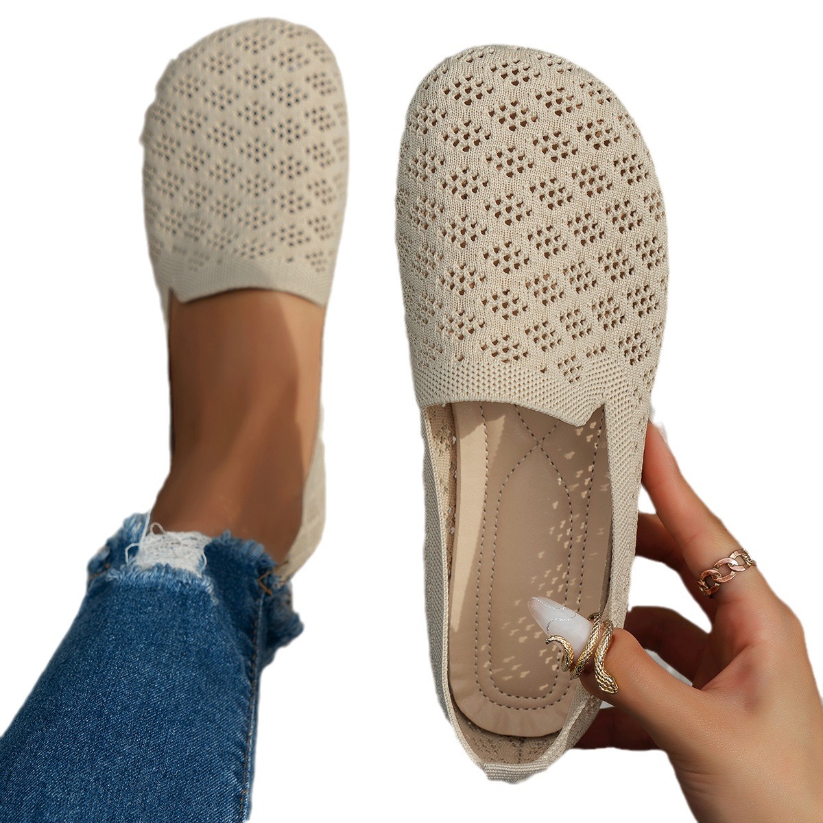 Breathable Flat Soft-soled Plus-size Slip-on Casual Loafers foto 2