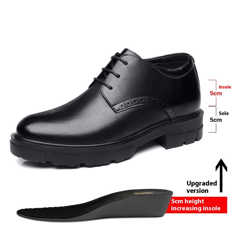 Men's Height Increasing Leather Shoes 10cm Thick Bottom Business Formal Wear foto 2