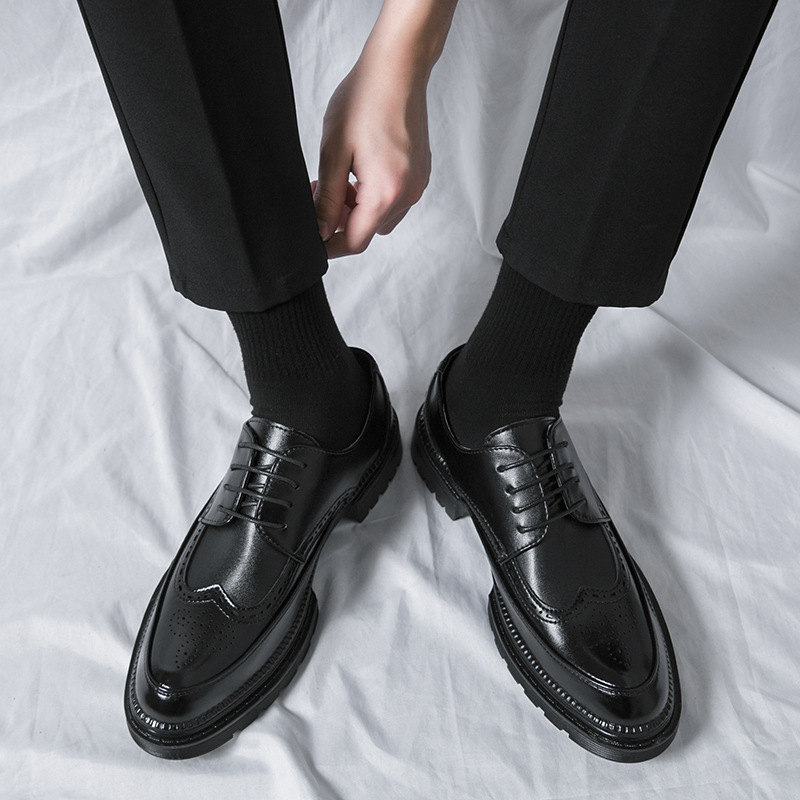 Men's Korean-style Pointed Leather Shoes Trendy British-style Casual Formal Wear foto 5