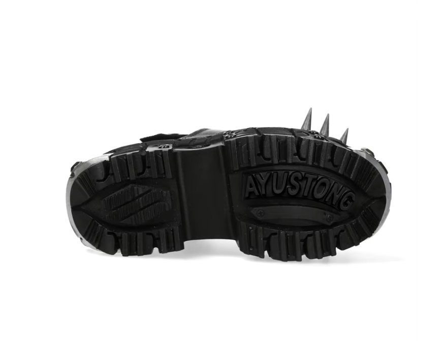 Women's Black Thick-soled Buckle-up Motorcycle Boots foto 4