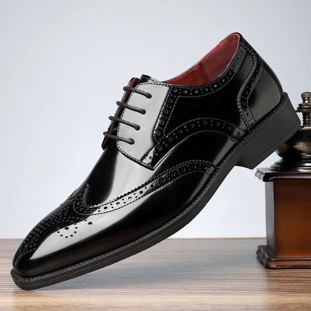 Retro British Style Practical All-match Leather Shoes foto 4