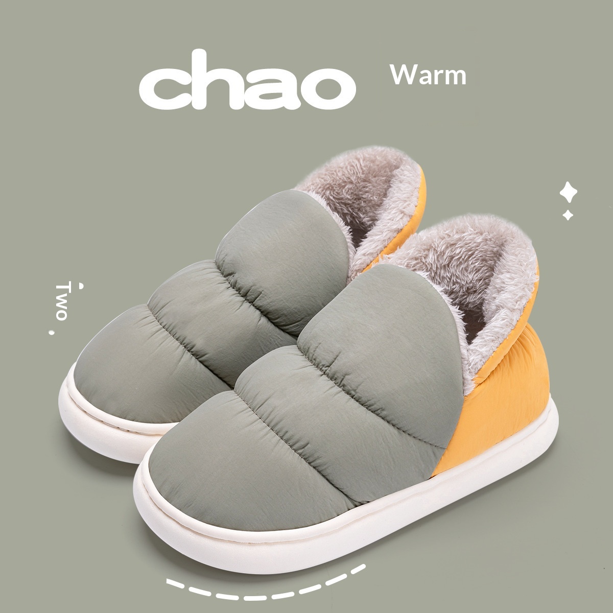 Womens Down-filled Cotton Shoes For Outdoor Wear Non-slip foto 2