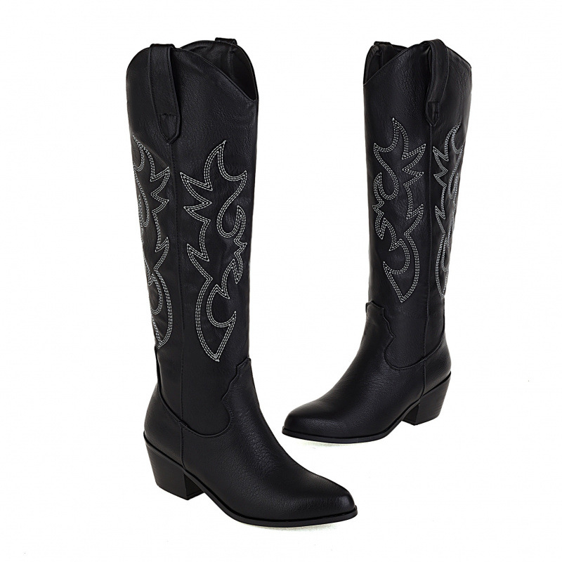 Western Cowboy Embroidered High-Heel Boots foto 2