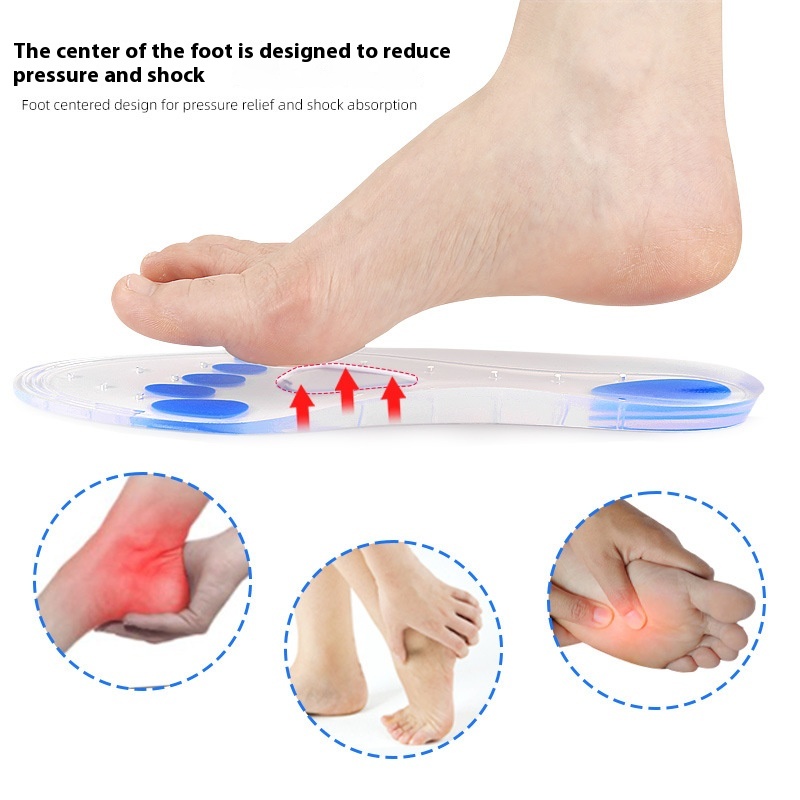 Silicone Soft Shock Absorption Slow Pressure Sports Leisure Insole foto 2