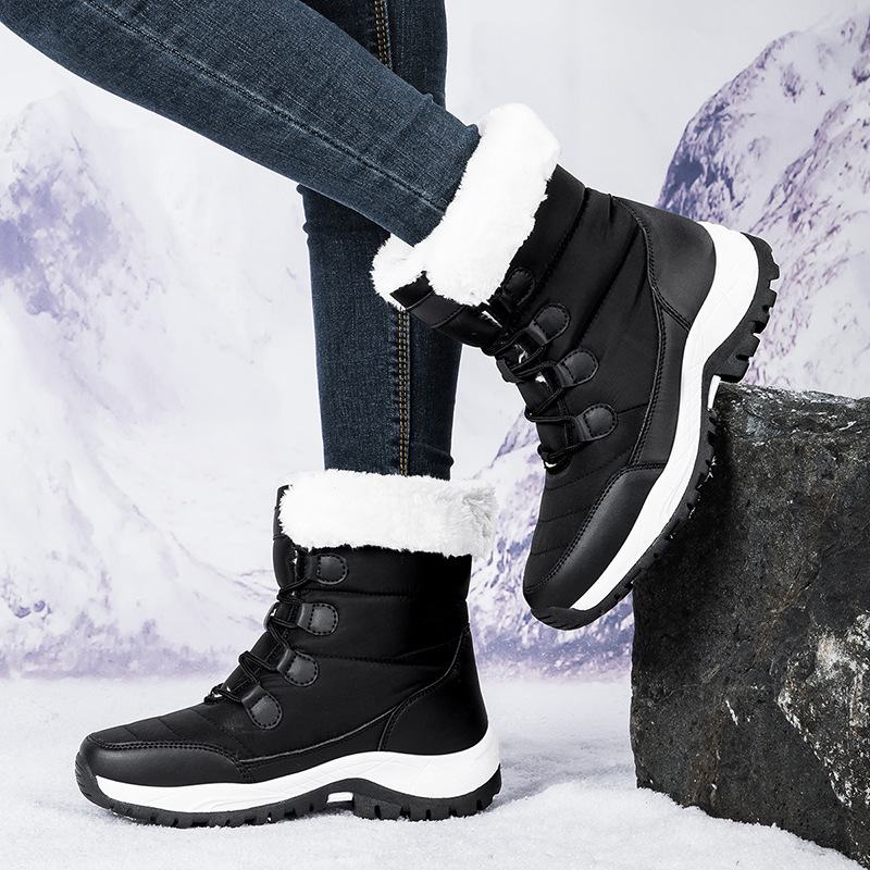 Fleece-lined Thickened Warm Wear-resistant Outdoor Hiking Shoes foto 2