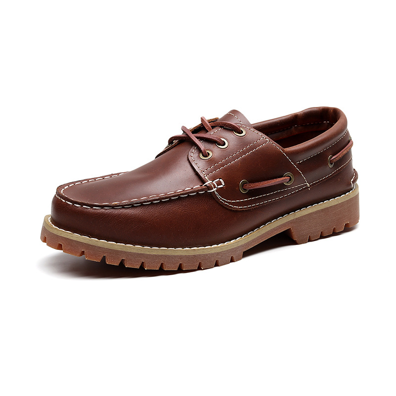 First Layer Cowhide Low Top Classic British Casual Pumps Men foto 3