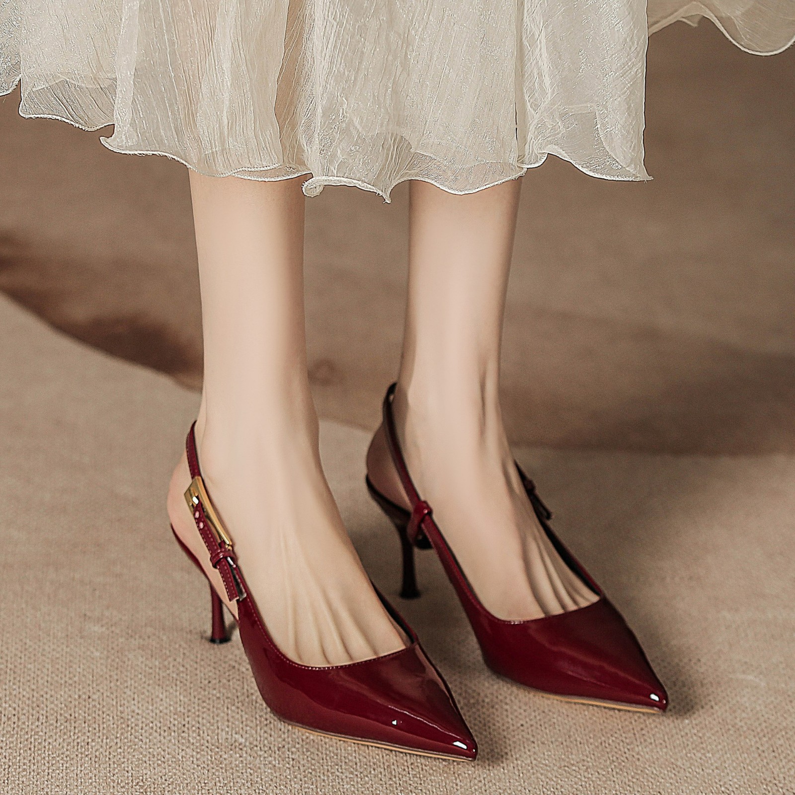 Women's Stiletto Heel Pointed Toe Strap Closed Toe Sandals foto 5