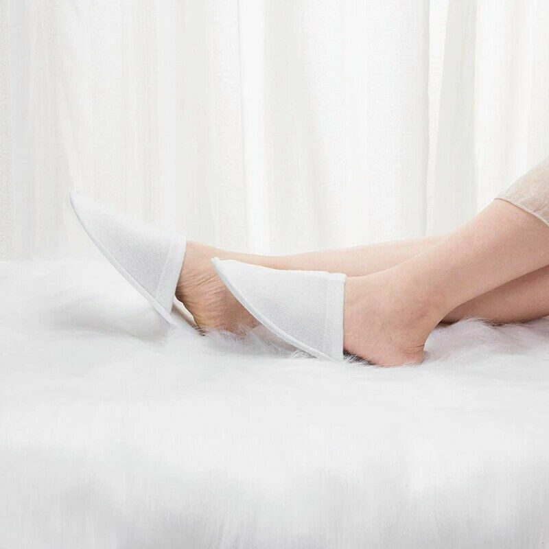 20 Pairs Disposable Terry Towelling Slippers For Spa Hotel Guests, Closed Toe Bulk Pack foto 3