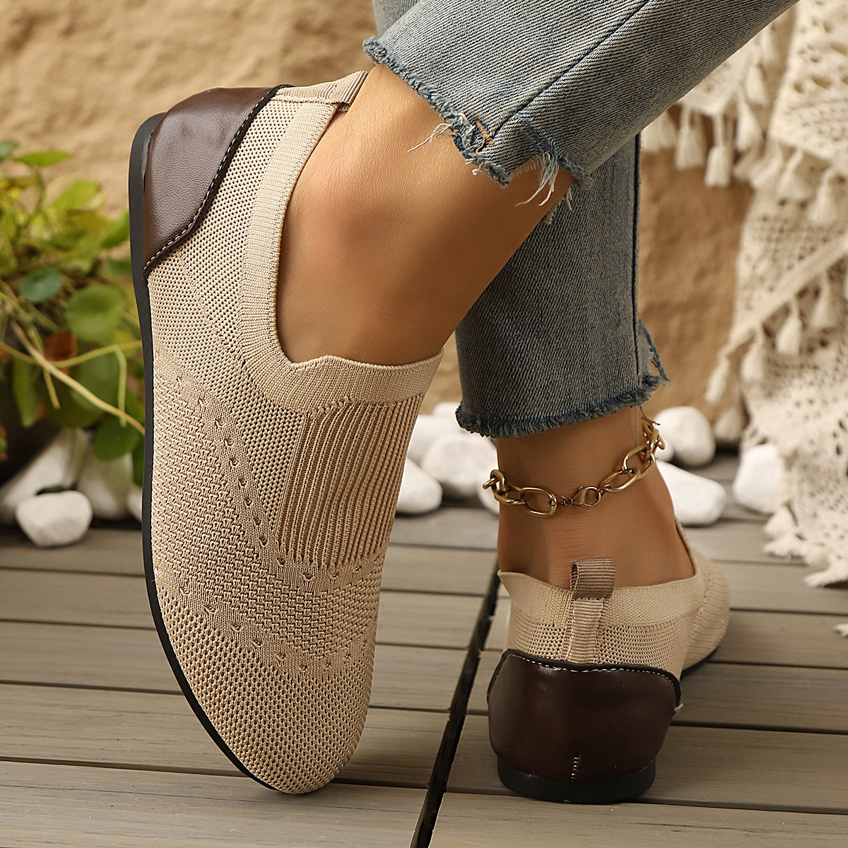 Flyknit Womens Shoes Flat-Soled Breathable Casual foto 4