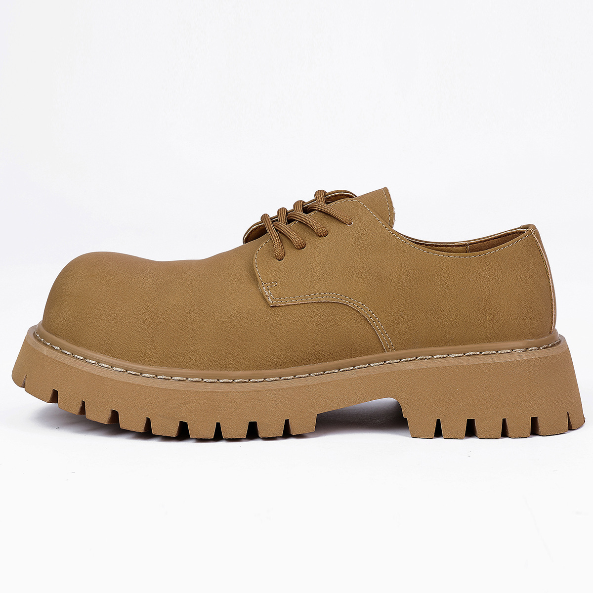 Mens British-style Thick-soled Height-increasing Leather Dress Shoes foto 3