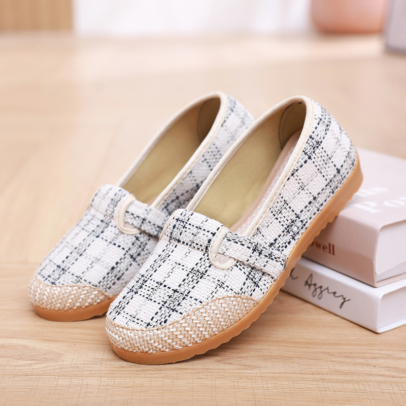 Cloth Shoes Women's Flat Heel Ethnic Style Shallow Mouth foto 2