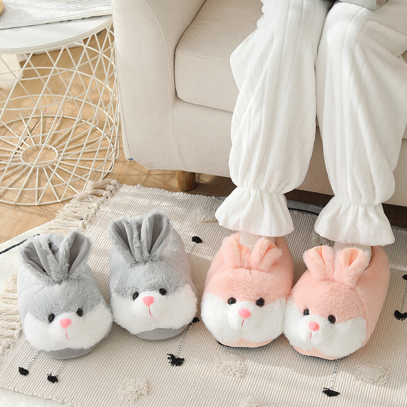 Autumn And Winter Cartoon Cute Bunny-heeled Cotton Slippers foto 4