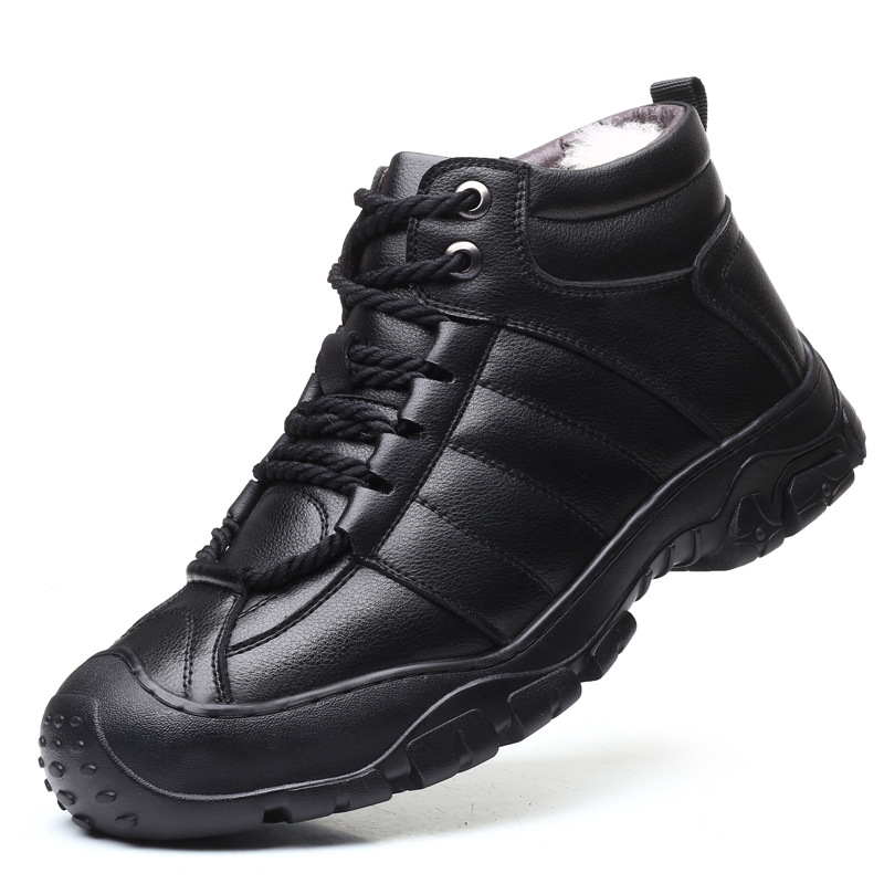 Warm Men's Outdoor Mountaineering Plush Leather Shoes foto 5