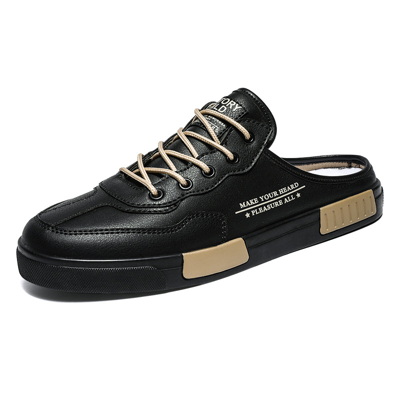 Men's Sneakers Sleeve Casual Fashion Pump Leather Color Matching Student White Shoes foto 4