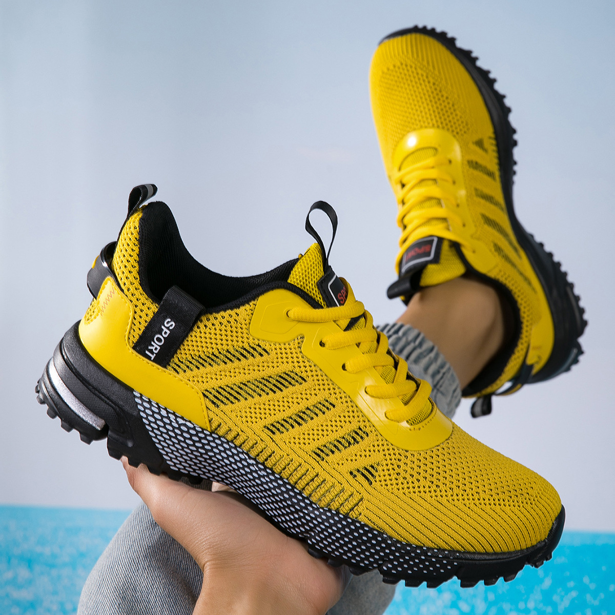 Men's Mesh Surface Lightweight Outdoor Hiking Breathable Sneakers foto 5