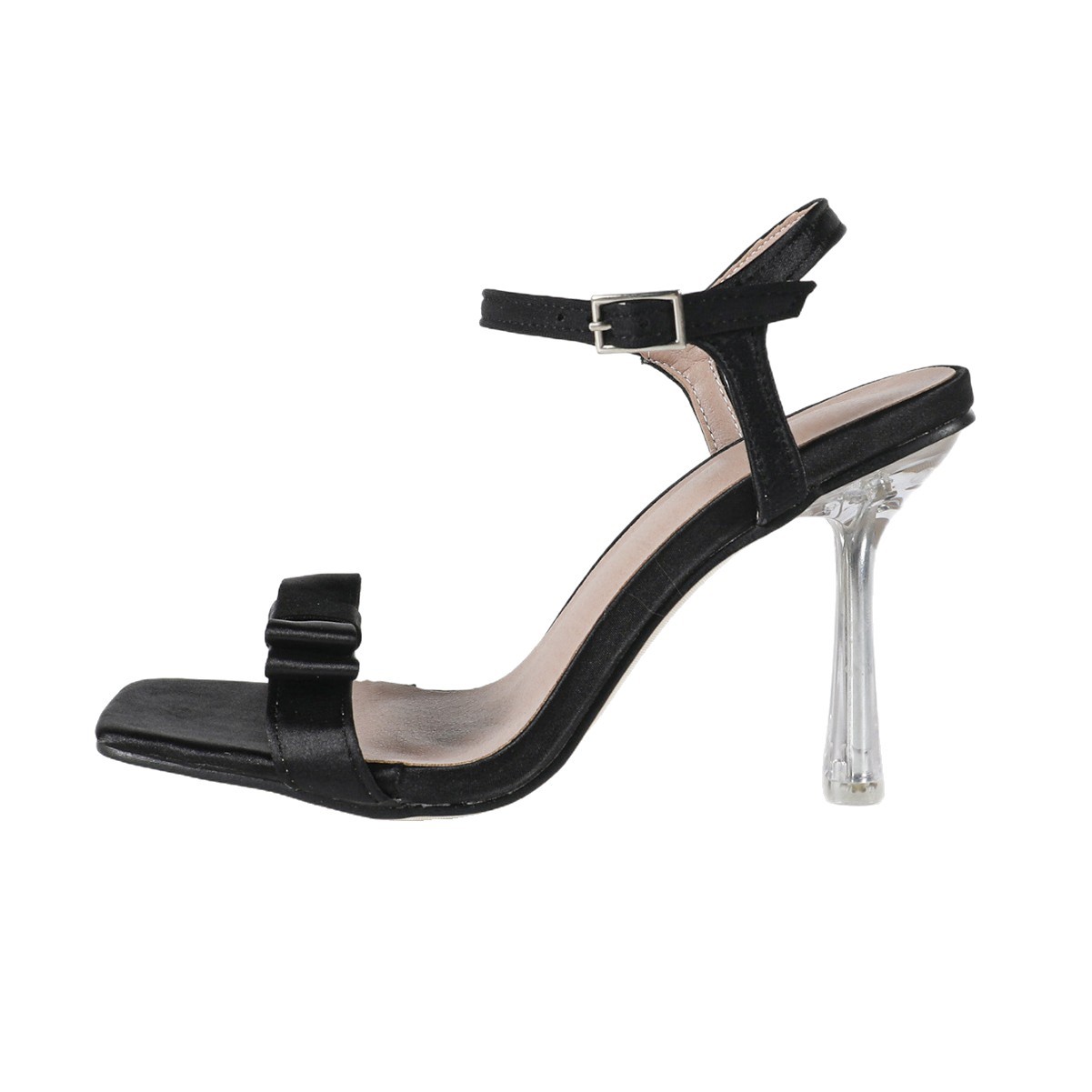 Plus-size European And American-style Open-toe High Heels With A Bow And Side Cutouts For Women foto 3