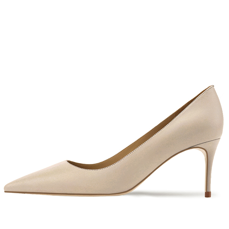 Naked Light Mouthed French Women's Soft Soled Non Tiring High-heeled Single Shoes foto 4