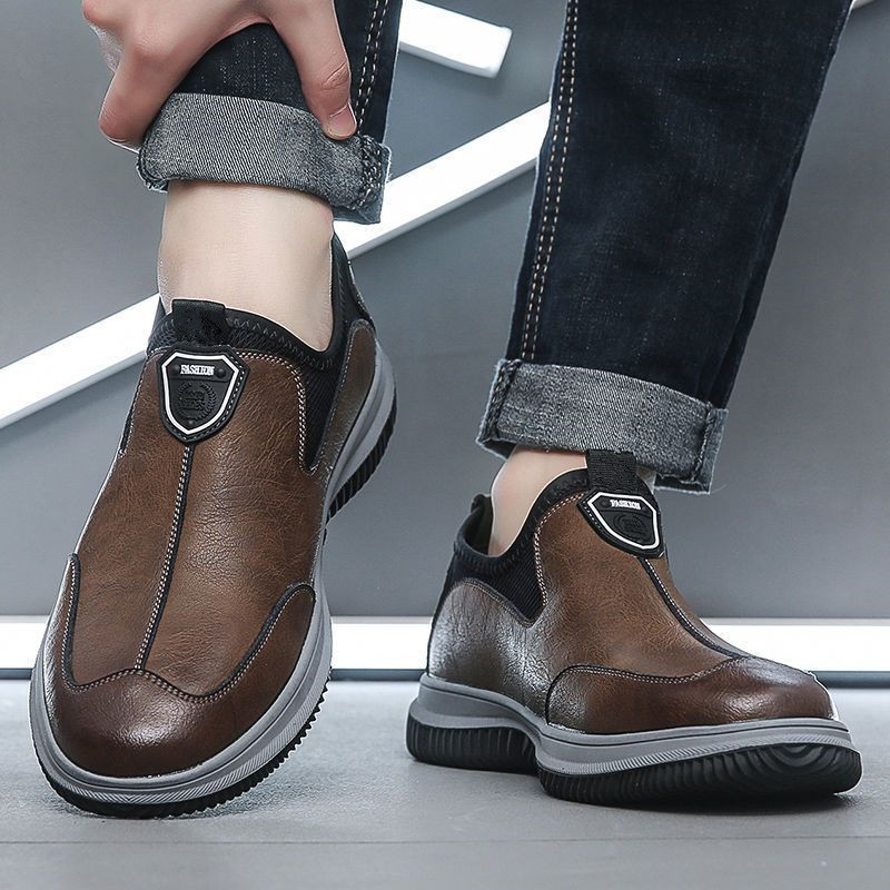 Mens Soft Leather Business-Casual British-Style Breathable Leather Shoes foto 3