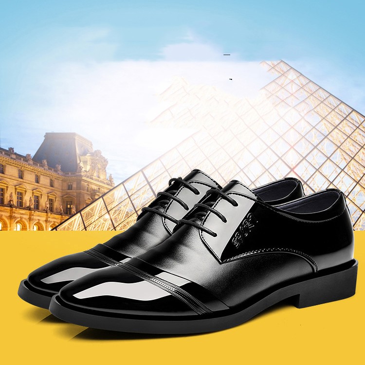 Casual Korean Pointed Leather Shoes Men foto 2