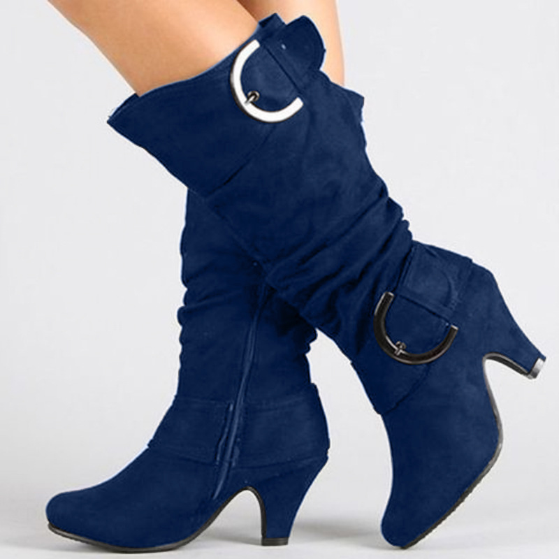 Fashion Brushed Velvet Spring And Autumn Women's Boots foto 5