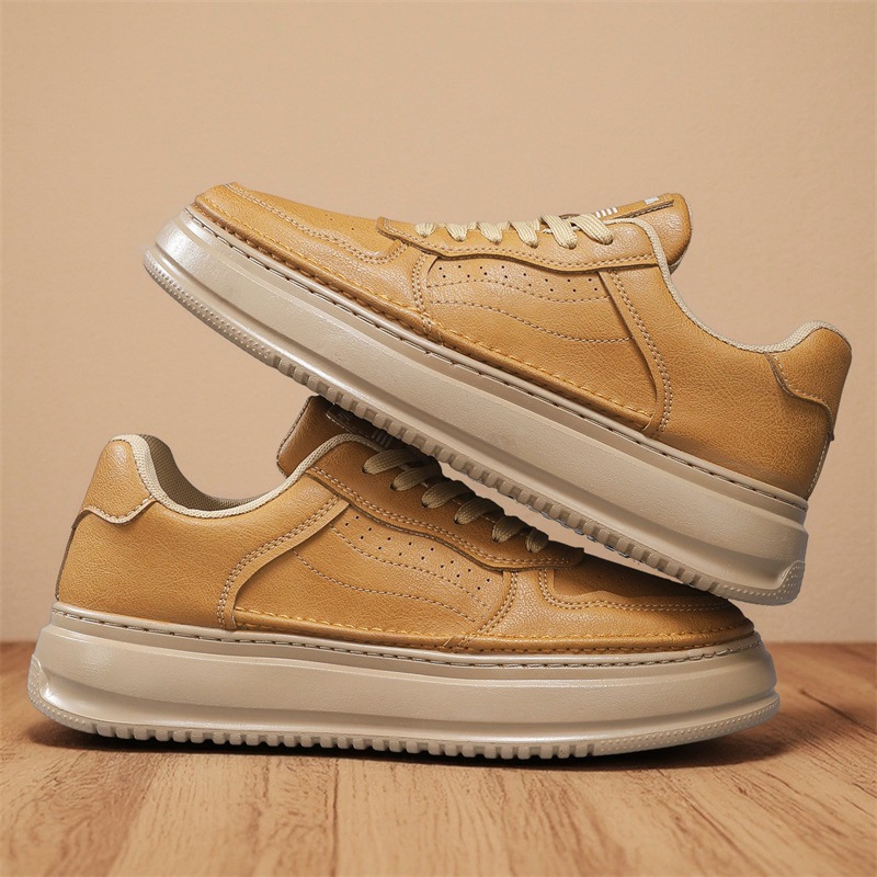 Versatile Leather British Retro Men's Casual Shoes foto 2