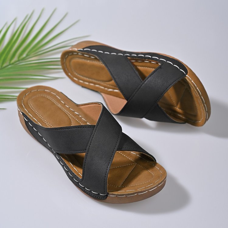 Women's Cross Wedge Platform Beach Casual Sandals foto 2