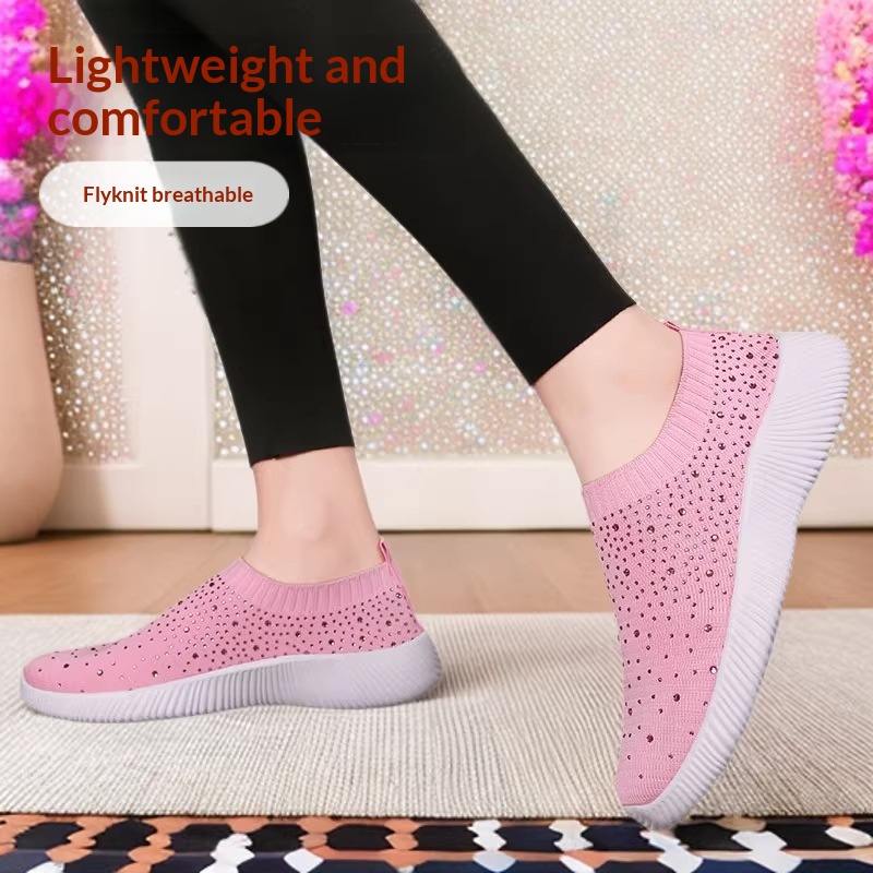 Plus-size Lightweight MD-soled Flyknit Stretchy Casual Shoes foto 2