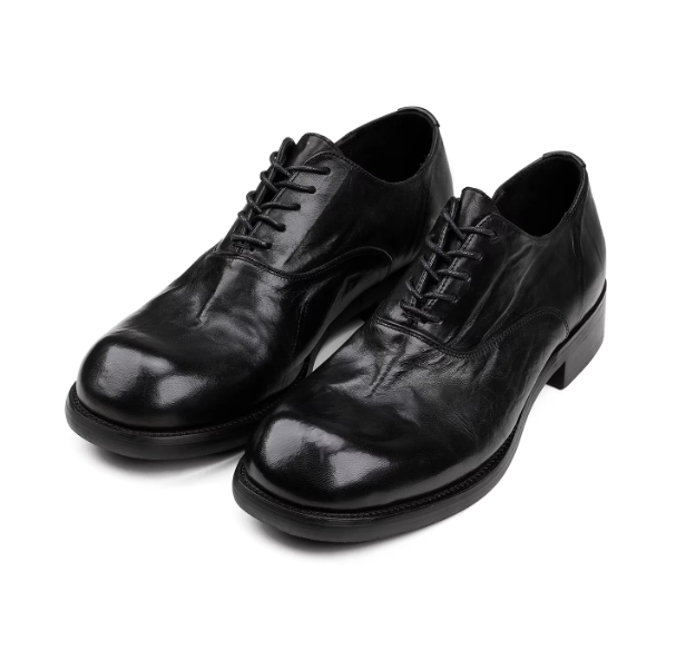 Elegant Leather Commuter Shoes In Smoked Cowhide foto 2