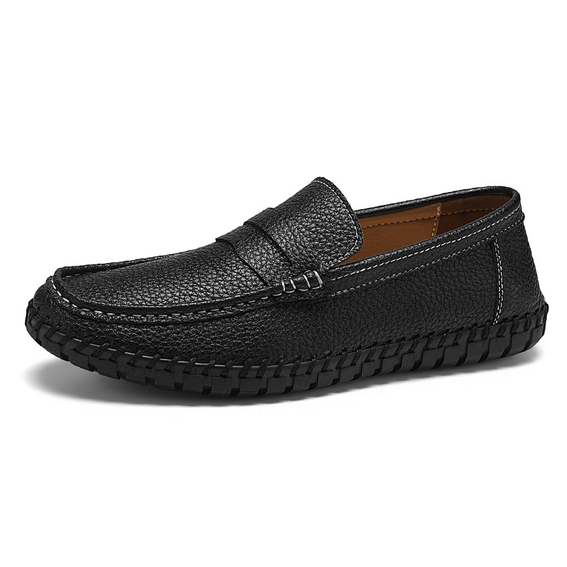 Hand-stitched Bottom Lazy Slip On Men's Casual Leather Shoes foto 4