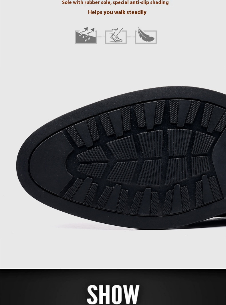 Men's Hollow-out Cowhide Height Increasing Insole Business Leather Shoes foto 5